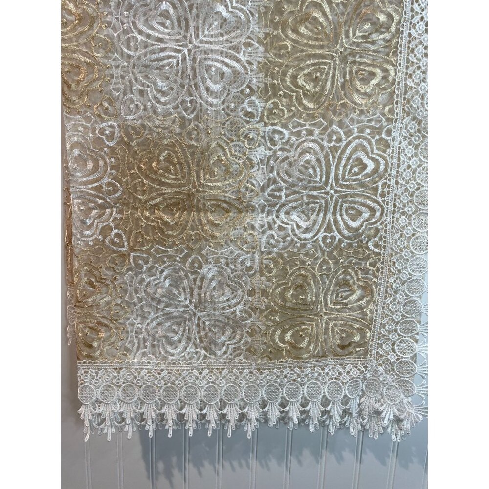 Vintage-Style Multicolor Lace Floral Embroidered Tablecloth 60" X 90"Rectangular - Picture 8 of 16
